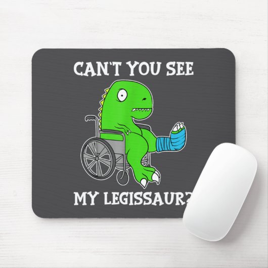 Dino Funny Get Well Broken Leg Gift Dinosaur With Mousepad (Mit Mouse)
