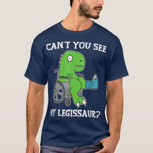 Dino Funny Get Well Zerbroken Leg Gift Dinosaur a T-Shirt (Vorderseite)