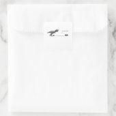 Dino Game Play - T-rex Quadratischer Aufkleber (Tasche)