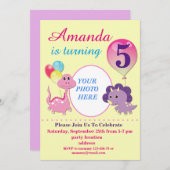 Dino Geburtstag Einladung (Vorne/Hinten)