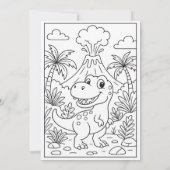 Dino-Geburtstagsfeier mit Luftballons Einladung (Rückseite)