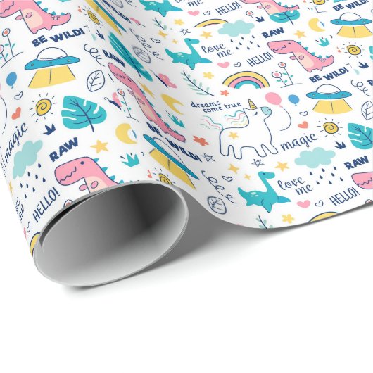 Dino Geschenkpapier (Rolleneckpunkt)