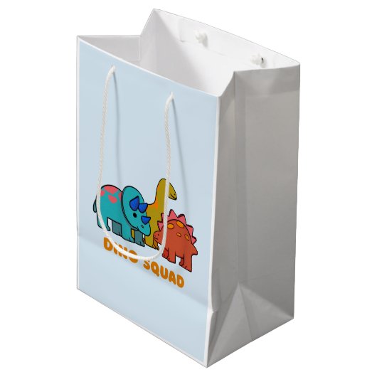 Dino Gift Bag Mittlere Geschenktüte (Vorderseite Schrägansicht)