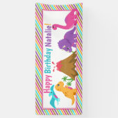 Dino Girl Birthday Banner (Vertikal)