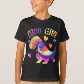Dino Girl - Dinosaur Lover - Gefärbte Krawatte Nie T-Shirt (Vorderseite)