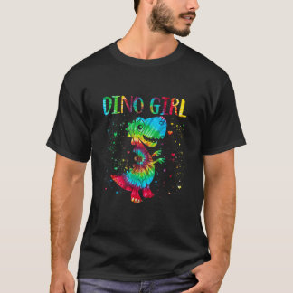 Dino Girl Dinosaur Lover Gefärbte Krawatte Niedlic T-Shirt