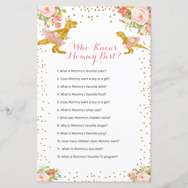 Dino Girl Pink Gold, der Mommy Best kennt (Vorderseite)