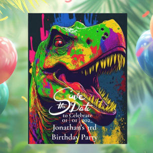Dino Glücklicher T-Rex Datum speichern Postkarte
