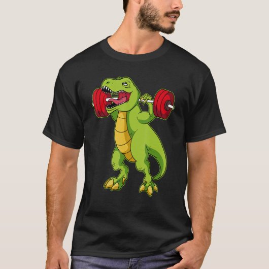 Dino Gym Workout Dinosaur-Bodybuilding T-Shirt (Vorderseite)