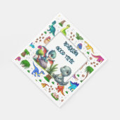 Dino Happy Birthday Paper Serviette (Ecke)