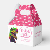 Dino Happy Pink Girl Favor Box Geschenkschachtel (Vorderseite)
