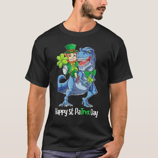 Dino Happy St Patrex Day Shirt Kinder Kleinkinder (Vorderseite)