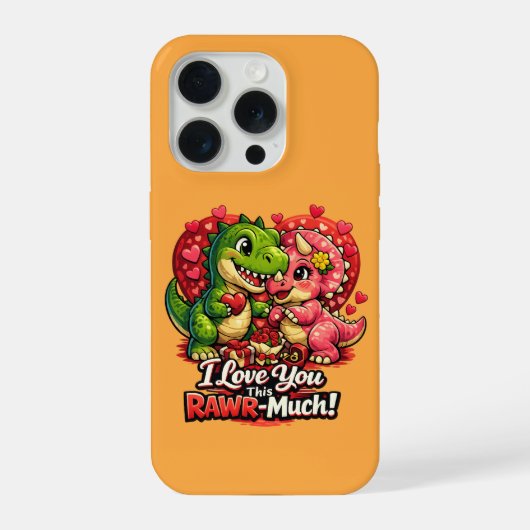Dino Hearts Rawr Much Valentine,Couple Anniversary iPhone Hülle (Rückseite)