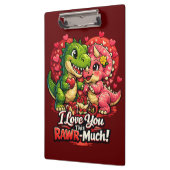 Dino Hearts Rawr Much Valentine,Couple Anniversary Klemmbrett (Links)