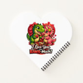 Dino Hearts Rawr Much Valentine,Couple Anniversary Notizblock (Rückseite)