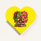 Dino Hearts Rawr Much Valentine,Couple Anniversary Notizblock (Vorderseite)