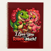 Dino Hearts Rawr Much Valentine,Couple Anniversary Planer (Vorderseite)