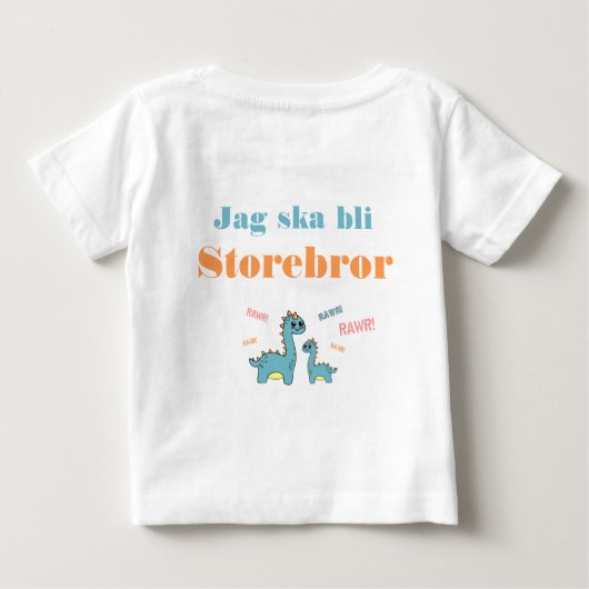 Dino hemlighet ska bli storebror baby t-shirt (Rückseite)