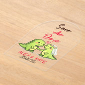 Dino-Hochzeit Termin speichern Acryleinladungen (Ablage )