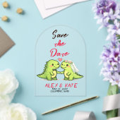Dino-Hochzeit Termin speichern Acryleinladungen (Insitu (Hochzeit))