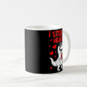 Dino Holding Heart I Steal 67 Hearts Funny Six Sev Kaffeetasse (VorderseiteRechts)