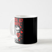 Dino Holding Heart I Steal 67 Hearts Funny Six Sev Kaffeetasse (Vorderseite Links)