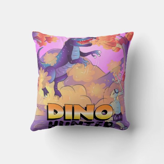 Dino Hunter Illustration Pillow Kissen (Rückseite)