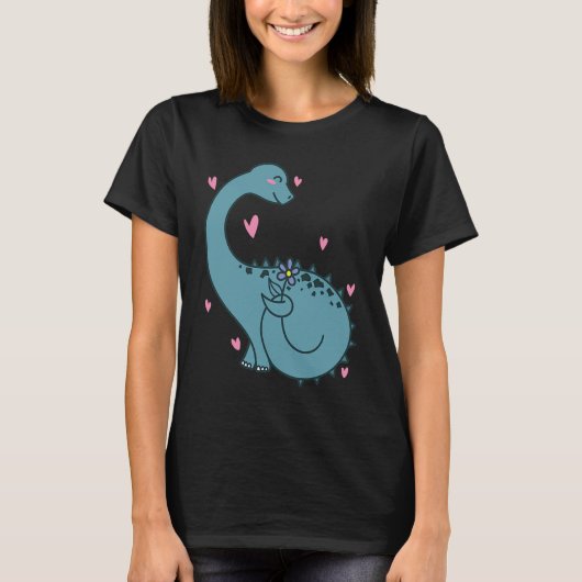 Dino is in Love Dinosaur Reptile T-Shirt (Vorderseite)