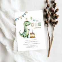 Dino ist ein Dinosaurier erster Geburtstag