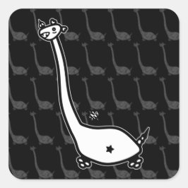 Dino Joe Colorful Horned Dinosaurier wie Kreatur 5 Quadratischer Aufkleber
