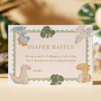Dino-Junge-Baby-Party-Windel-Raffle-Karte