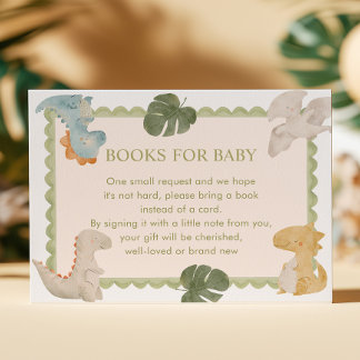 Dino-Junge Baby Shower Bücher für Baby Begleitkarte