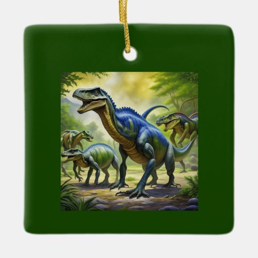 Dino Jungle Adventure Keramikornament (Vorderseite)