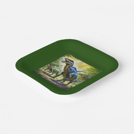 Dino Jungle Adventure Pappteller (Gewinkelt)