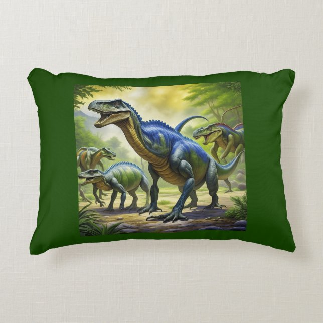 Dino Jungle Adventure Throw Kissen (Vorderseite)