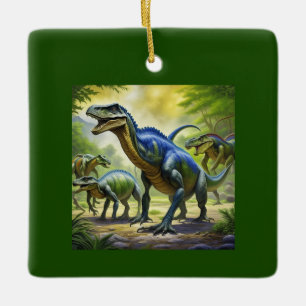 Dino Jungle Adventure Throw Kissen Keramikornament