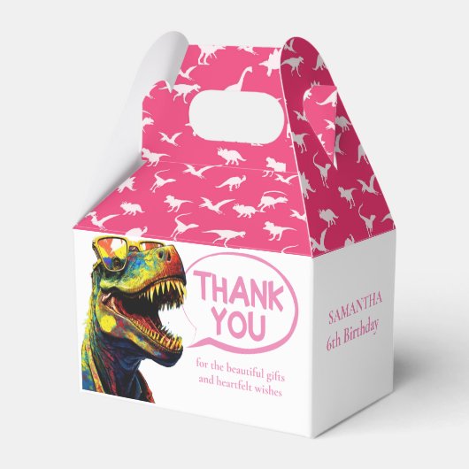 Dino Jurassic Jungle kids Pink Geschenkschachtel (Vorderseite)