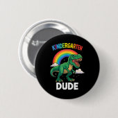 Dino-Kindergarten-Geburtstag Dritter Dinosaurier Z Button (Vorne & Hinten)