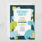 Dino Kindergeburtstag Party Einladung (Vorderseite)