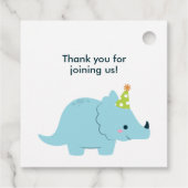 Dino Kindergeburtstag Party Geschenkanhänger (Rückseite)