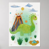 Dino Kinderzimmer Print Dinosaurier Kids Room Post Poster (Vorne)