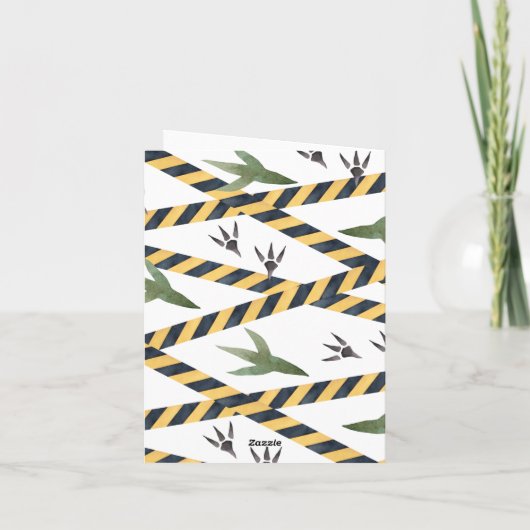 Dino-Konstruktion Danke Karte (Rückseite)