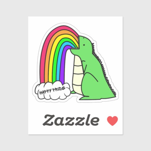 Dino kotzt Regenbögen Aufkleber (Blatt)