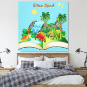 Dino Land Lektüre ist ein lustiges Popupbuch Leinwanddruck (Insitu (Schlafzimmer))