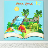 Dino Land Lektüre ist ein lustiges Popupbuch Leinwanddruck (Insitu (Holzboden))