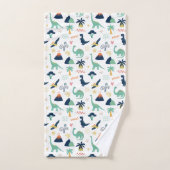 Dino Land White Badhandtuch Set (Handtuch)