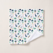 Dino Land White Badhandtuch Set (Waschlappen)