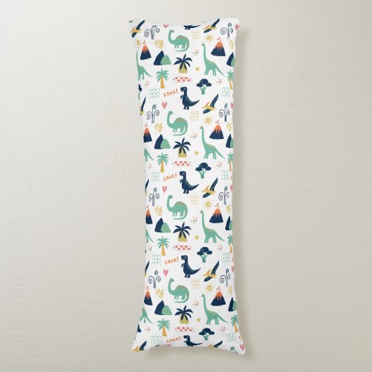 Dino Land White Seitenschläferkissen (Vorderseite Vertikal)