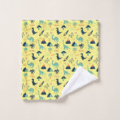 Dino Land Yellow Badhandtuch Set (Waschlappen)
