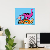 Dino leckt Fred Flintstone Poster (Heimbüro)